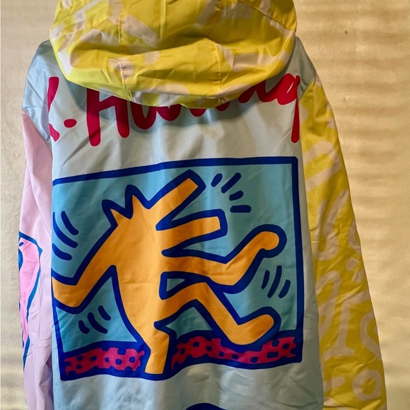 Members Only unisex Graphic Raincoat - Yellow, Blue, Pink - Picture 2 of 5